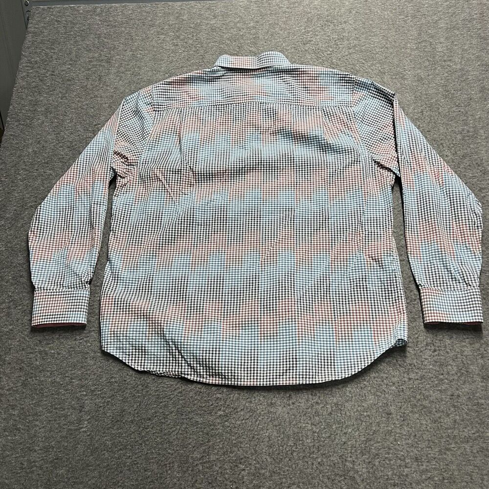 Tommy Bahama Button-Up Long Sleeve Shirt Men's XL Blue & Red Check Pima Cotton - Picture 6 of 8